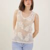 TOP IN CROCHET LAVORAZIONE FLOREALE - Beige, TU