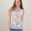 TOP IN CROCHET LAVORAZIONE FLOREALE - White, TU