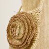 BORSA A TRACOLLA IN RAFIA CON FIORE APPLICATO - Beige, TU