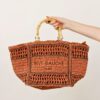 BORSA CON MANICI IN BAMBOO - Orange, TU