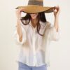 CAPPELLO A TESA LARGA CON PROFILO A CONTRASTO - Cammello, TU