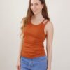 TOP A COSTINE CON SPALLINA GIOIELLO - Dark Brown, TU