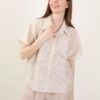 CAMICIA A SCATOLETTA CON RICAMO FLOREALE - Cream, TU