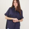CAMICIA OVER IN POPELINE - Blue, TU