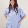 CAMICIA OVER IN POPELINE - Sky blue, TU