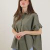 CAMICIA OVER IN POPELINE - Militare, TU