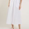 GONNA MIDI CON PIEGA FRONTALE - White, TU