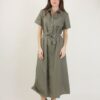ABITO CHEMISIER LUNGO TINTA UNITA - Militare, TU