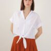 CAMICIA CON NODO FRONTALE - Bianco, TU