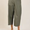PANTALONI IN POPELINE CON TAGLIO CROPPED - Militare, TU