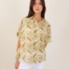 CAMICIA FANTASIA A MANICHE CORTE - Beige, TU