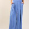 PANTALONI A PALAZZO IN DENIM LEGGERO - Blu, TU