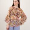 BLUSA FANTASIA FLOREALE CON MANICHE A BALZE - Burro, TU