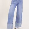 JEANS CON STRASS E RISVOLTO - Blu-jeans, M