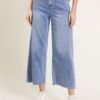 JEANS CROP CON ORLI A TAGLIO VIVO - Denim, XL