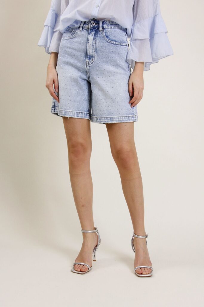 SHORTS DI JEANS CON STRASS 