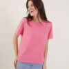 T-SHIRT IN COTONE - Fucsia, TU