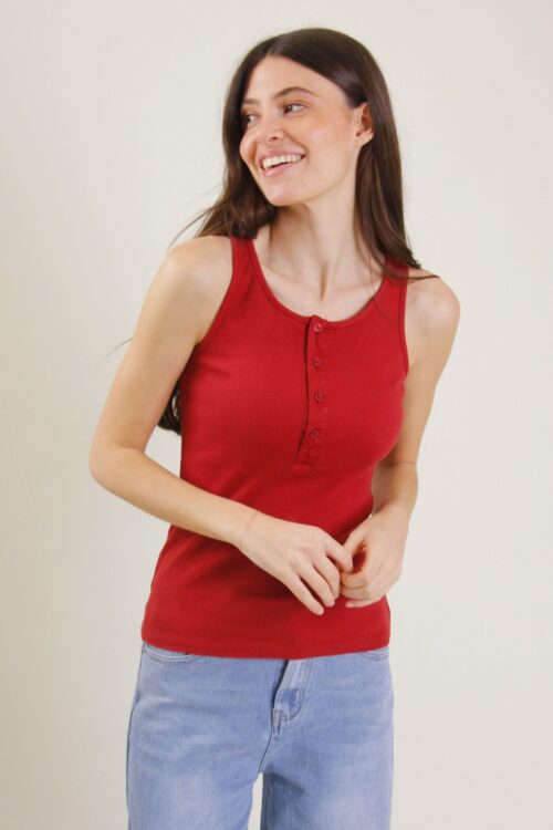 Alternative view of CANOTTA A COSTINE CON ABBOTTONATURA FRONTALE