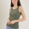 CANOTTA A COSTINE CON ABBOTTONATURA FRONTALE - Verde militare, TU
