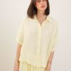 CAMICIA CON SPALLA SCESA A MANICHE CORTE - Giallo, TU