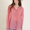 CAMICIA A RIGHE IN TENCEL - Rosso, TU