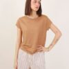 T-SHIRT IN LINO - Cammello, TU