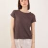 T-SHIRT IN LINO - Dark Brown, TU