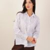 CAMICIA A RIGHE IN LINO - Bianco, TU