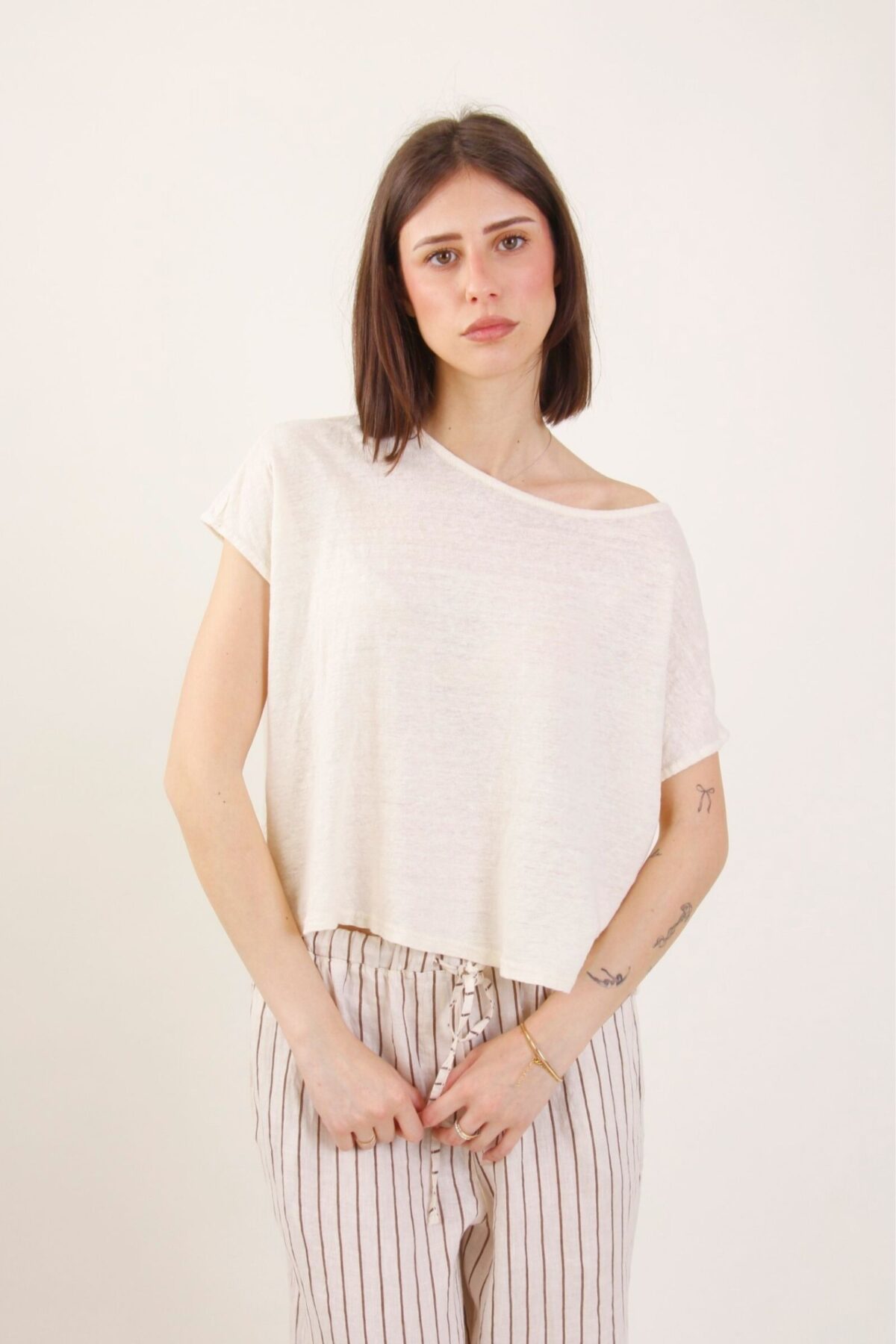 T-SHIRT CROP IN LINO