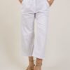 PANTALONI CROP IN COTONE - White, M