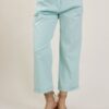 PANTALONI CROP IN COTONE - Verde acqua, L