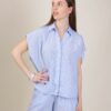 CAMICIA SMANICATA A RIGHE - Blue Light, TU