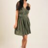 ABITO IN VISCOSA CON FIORE - Militare, TU