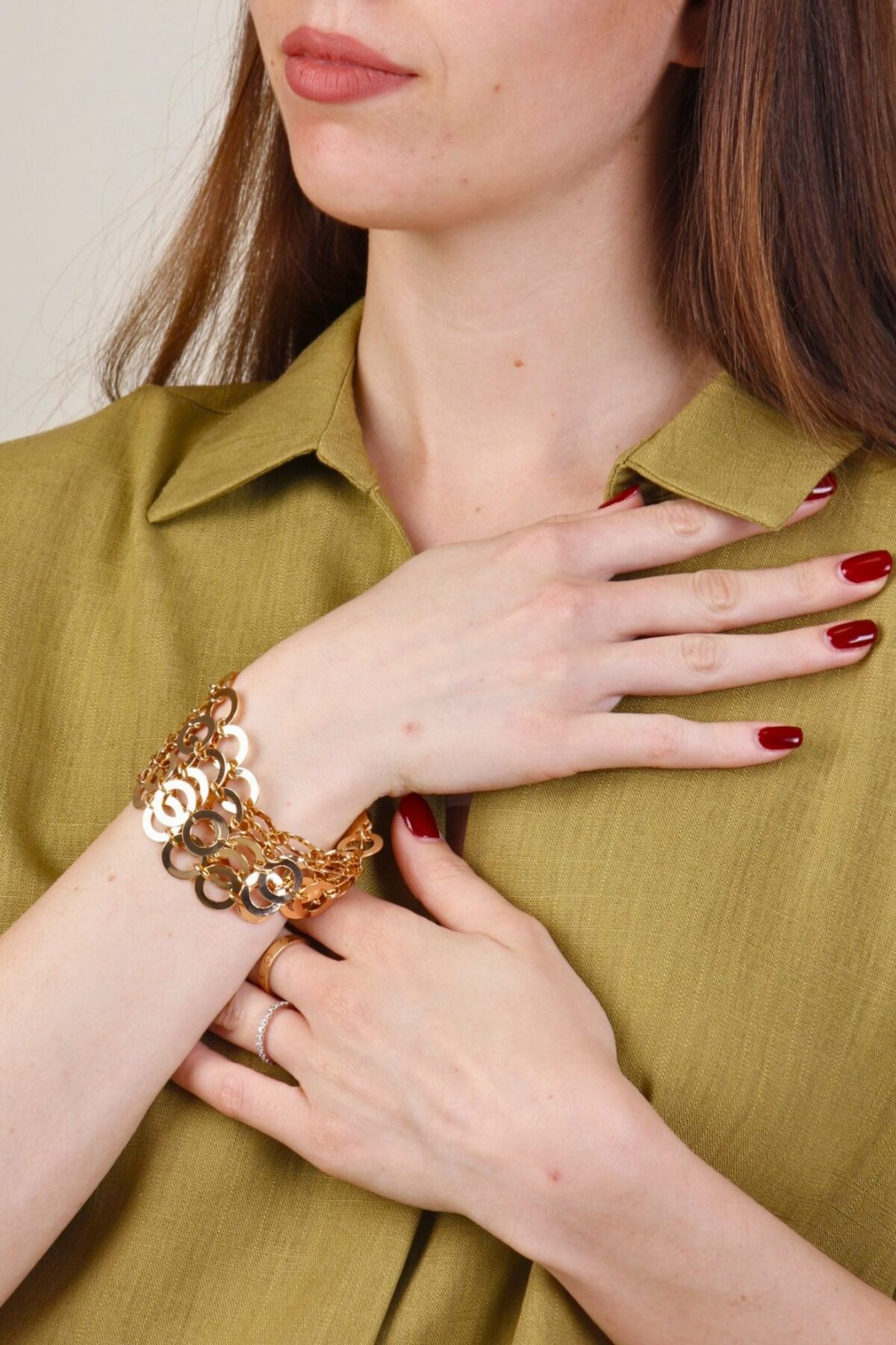 BRACCIALE ORO A CERCHI INTRECCIATI