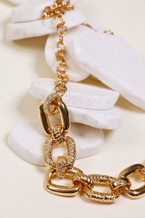 Alternative view of COLLANA CATENA ORO CON MAGLIE INTRECCIATE