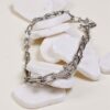 COLLANA CATENA ARGENTO CON DETTAGLI IN STRASS - Argento, TU