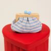 POCHETTE IN RAFIA A RIGHE E CHIUSURA CON SFERE - Azzurro, TU