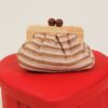 POCHETTE IN RAFIA A RIGHE E CHIUSURA CON SFERE - Beige, TU