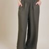 PANTALONI IN TESSUTO EFFETTO STROPICCIATO - Militare, TU