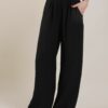 PANTALONI IN TESSUTO EFFETTO STROPICCIATO - Black, TU