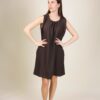 ABITO CORTO IN MISTO TENCEL CON ARRICCIATURA SUL COLLO - Moro, TU