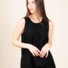 TOP IN MISTO TENCEL CON FONDO ASIMMETRICO - Nero, TU