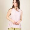 TOP IN MISTO TENCEL CON FONDO ASIMMETRICO - Rosa, TU