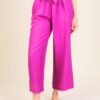 PANTALONI IN MISTO TENCEL CON FIOCCO - Ciclamino, TU