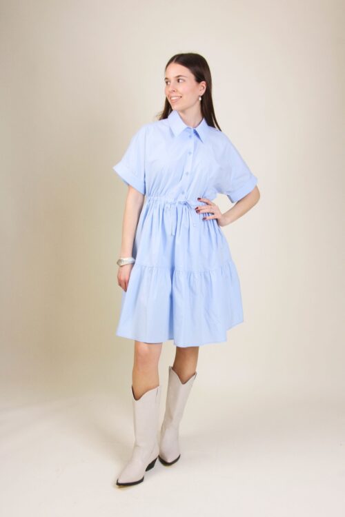 ABITO CHEMISIER CORTO CON ARRICCIATURA IN VITA