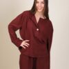 BLUSA CON COLLO ALLA COREANA IN LINO - India, TU