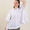 CAMICIA OVER CON INSERTI INTAGLIATI - Cream, TU