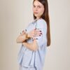 CAMICIA LEGGERA IN MISTO LINO - Sky blue, TU