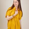 CAMICIA LEGGERA IN MISTO LINO - Spicy Mustard, TU