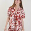 CAMICIA IN MISTO LINO E VISCOSA MANICA CORTA - Mattone, TU